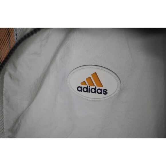 Vintage Adidas Windbreaker Jacket White & Yellow Stripe Logo Large - Picture 6 of 12
